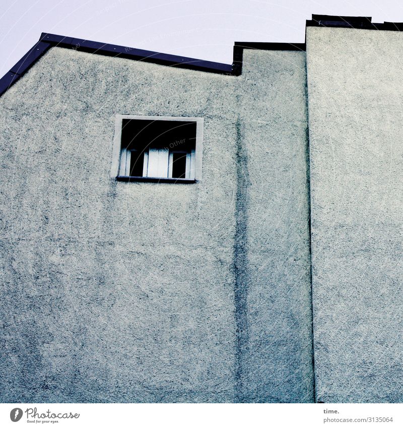blue note Living or residing Flat (apartment) House (Residential Structure) Architecture Wall (barrier) Wall (building) Window Simple Blue Curiosity Sadness