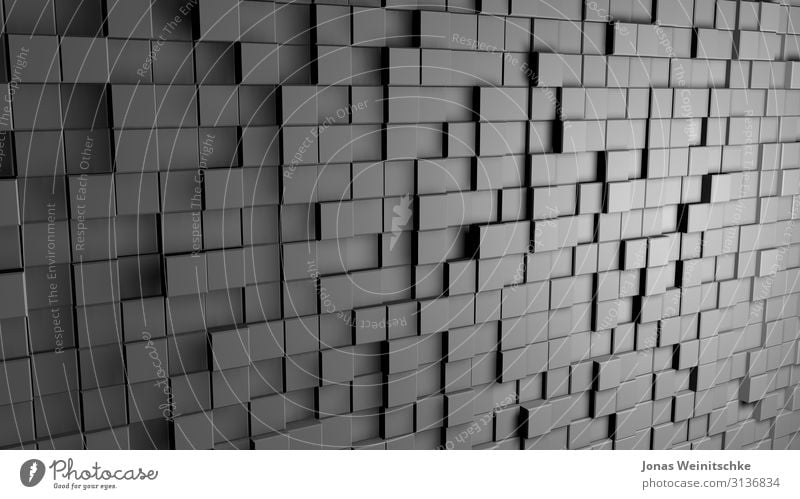 grey 3D cubes Decoration Concrete Steel Plastic Movement Complex Contact Perspective Infinity Three-dimensional Background picture Deception Distorted Light