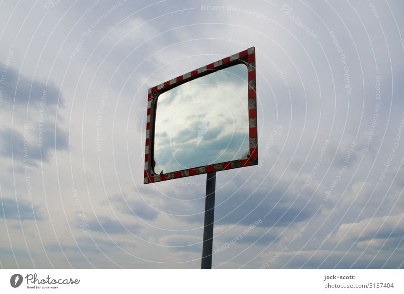 Climate & Convex Sky Clouds Airport Berlin-Tempelhof Road safety Mirror Free Design Horizon Center point Environment Far-off places Equal Freedom Subdued colour