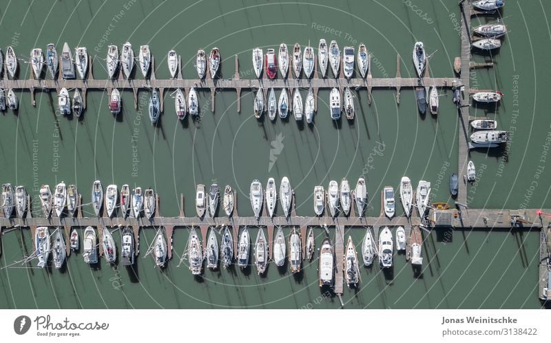 small marina from above Water Beautiful weather Lake River Means of transport Boating trip Fishing boat Sport boats Yacht Motorboat Sailboat Sailing ship