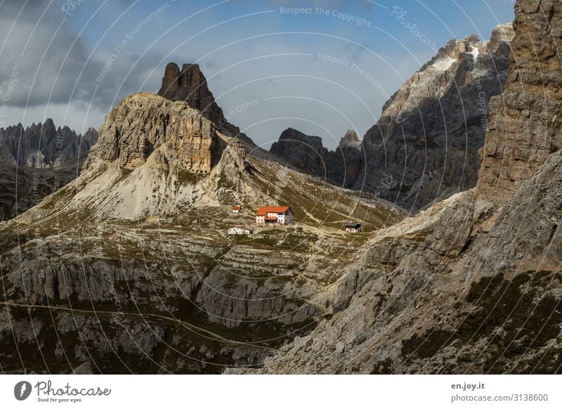 Target almost reached Vacation & Travel Tourism Trip Adventure Far-off places Expedition Mountain Hiking Nature Landscape Rock Dolomites Three peaks South Tyrol