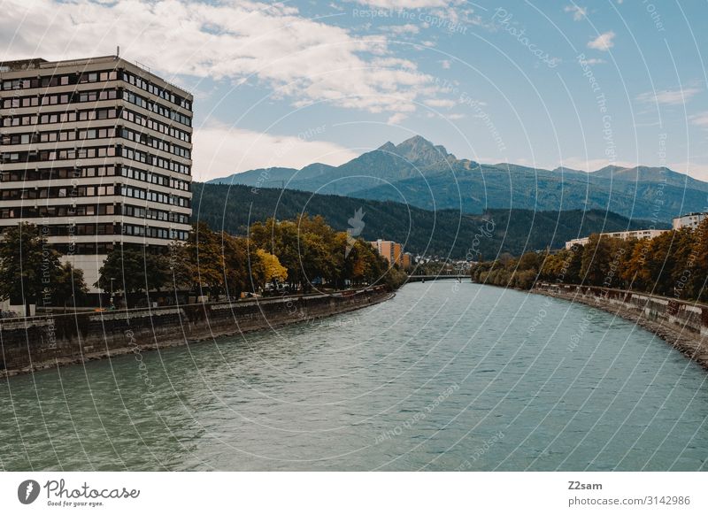 Innsbruck City Vacation & Travel Sightseeing Mountain Nature Landscape Sky Autumn Beautiful weather Alps River Town High-rise Fresh Natural Colour Idyll Moody