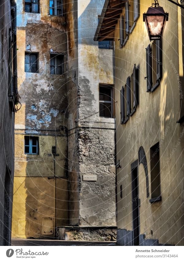 Chiavenna Italy Europe Small Town Old town Deserted Manmade structures Building Facade Window Door Stone Adventure Eternity Vacation & Travel Culture Tourism