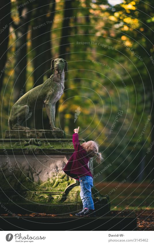 bow-wow Trip Human being Feminine Child Toddler Girl Infancy Life Hand Fingers 1 1 - 3 years Art Environment Nature Autumn Climate Beautiful weather Forest