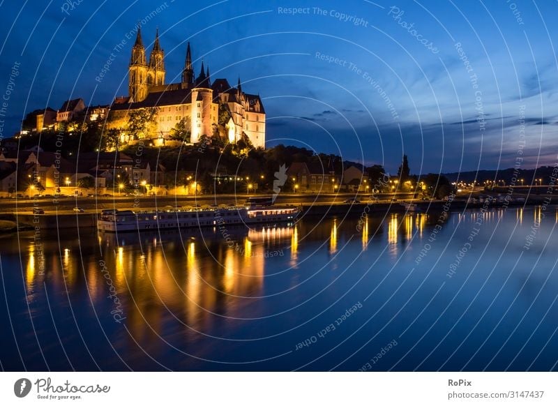 Albrechtsburg in Meissen at the blue hour. Lifestyle Elegant Style Design Vacation & Travel Tourism Trip Sightseeing City trip Art Architecture Environment