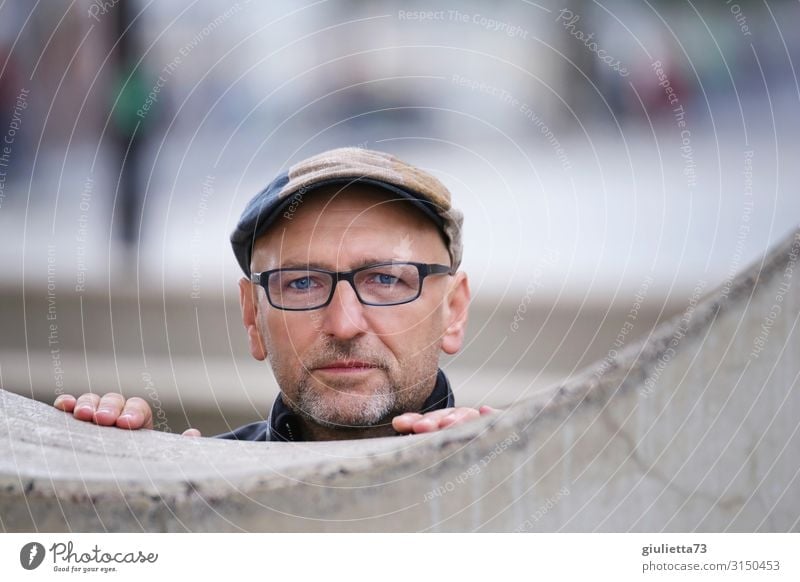 Your blue eyes... :) | UT HH19 Man Adults Male senior Senior citizen Human being 45 - 60 years 60 years and older Wall (barrier) Wall (building) Eyeglasses Cap