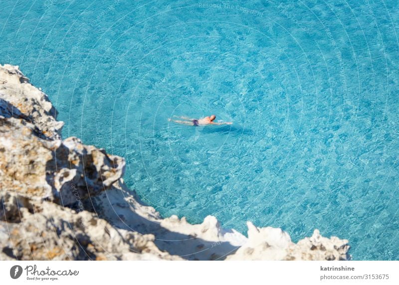 Men swiming in the shore of Torre dell'Orso Vacation & Travel Tourism Ocean Human being Nature Landscape Rock Coast Blue torre dell'orso adriatic Apulia Cliff