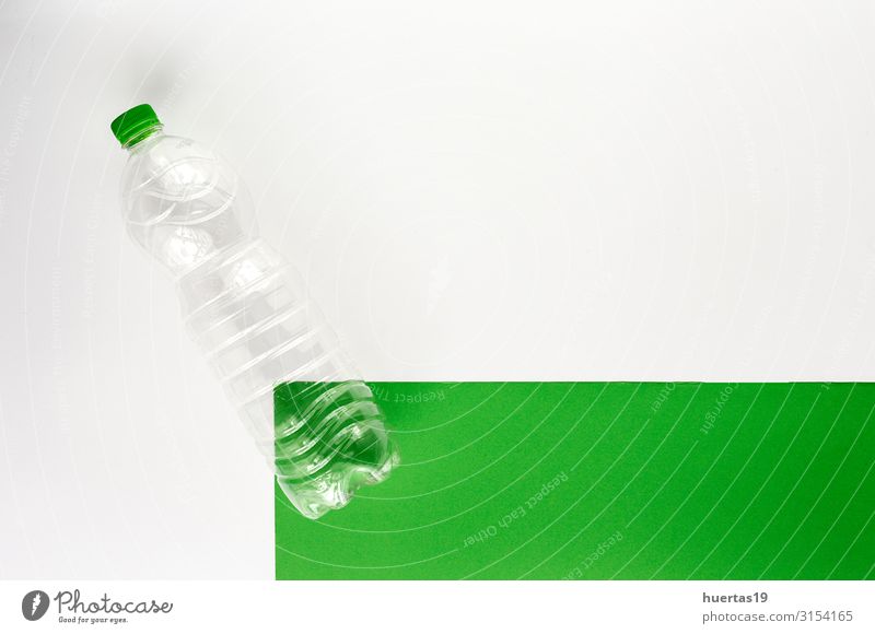 Plastic bottles to recycle. Knolling concept Beverage Bottle Industry Environment Container Green White Environmental pollution Environmental protection
