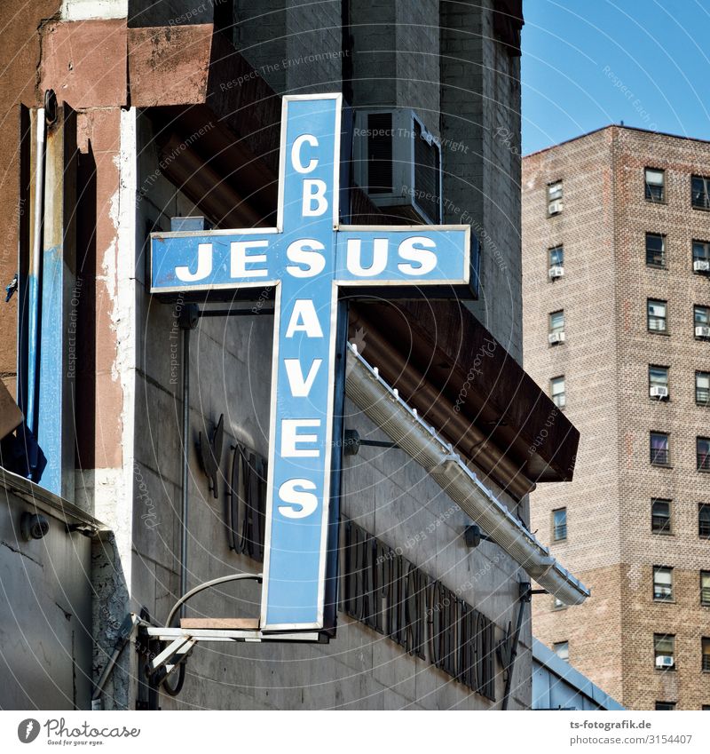 Christ in Blue - Jesus in New York Vacation & Travel City trip Living or residing Flat (apartment) Baptism New York City Downtown Deserted