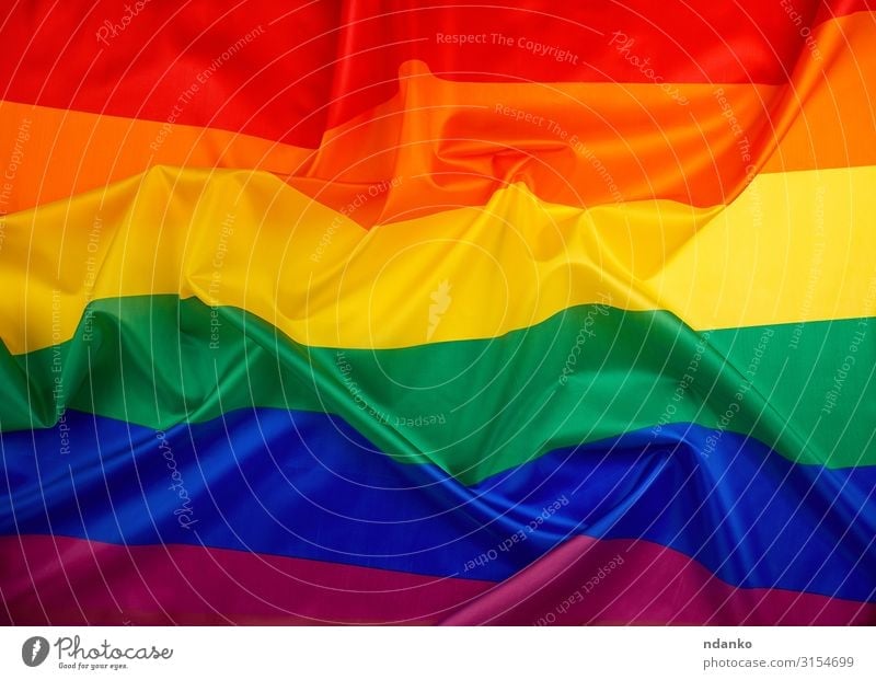 textile rainbow flag with waves Lifestyle Freedom Homosexual Couple Culture Wind Landmark Cloth Flag Love New Blue Yellow Green Pink Red Relationship Peace
