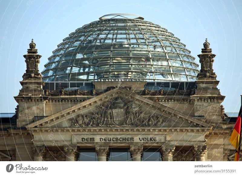 The dome of the Reichstag Architecture Berlin Germany German Flag Capital city Parliament Government Seat of government Government Palace Spree Spreebogen