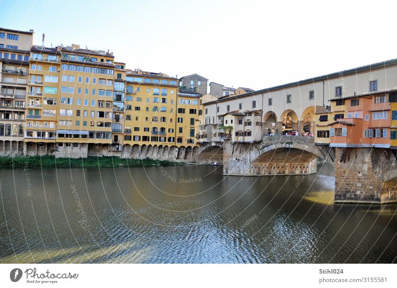 Ponte Vecchio in Florence Shopping Tourism Trip Sightseeing City trip River Italy Town Downtown Old town House (Residential Structure) Bridge Building