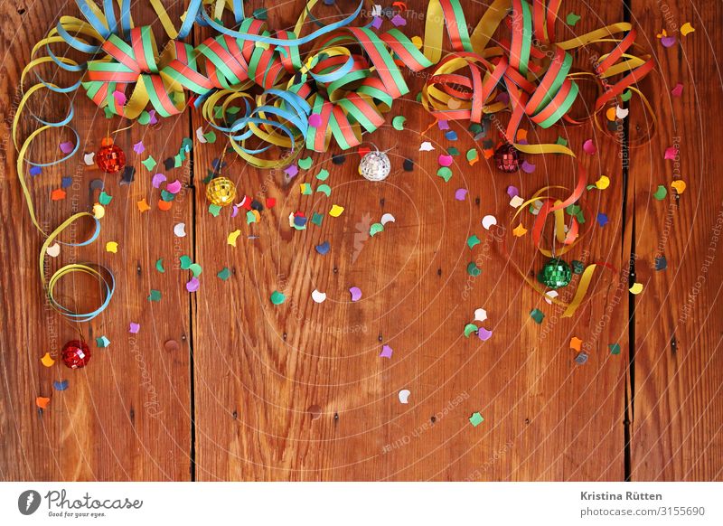 party Joy Decoration Party Event Feasts & Celebrations Carnival New Year's Eve Birthday Disco ball Happiness Funny Multicoloured Confetti Paper streamers