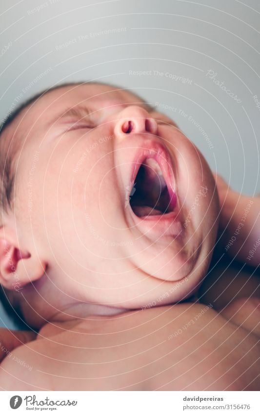 Closeup of newborn yawning Lifestyle Beautiful Face Relaxation Child Human being Baby Woman Adults Infancy Mouth Sleep Authentic Small New Cute Fatigue Innocent