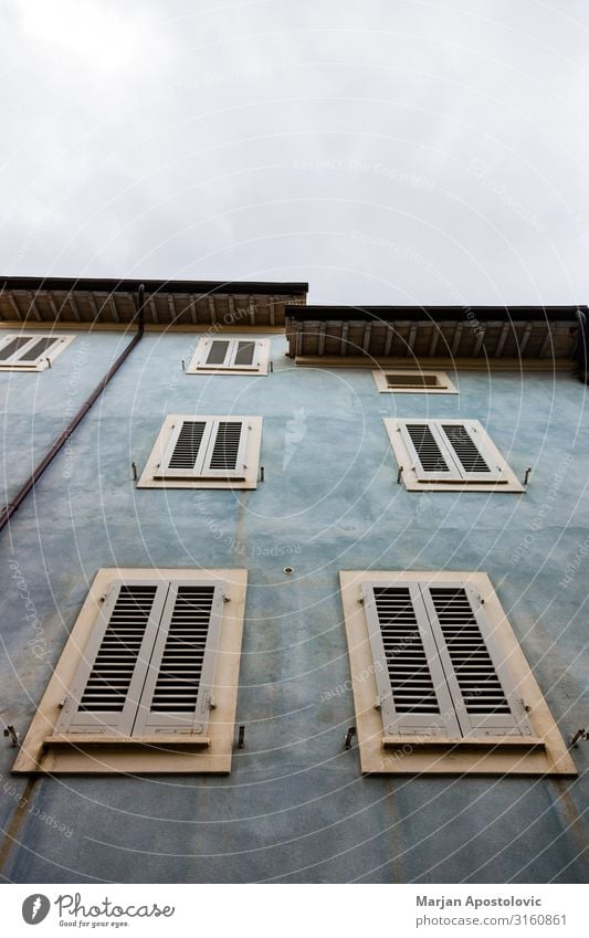 Low angle view of the windows on the old building in San Quirico Architecture Italy Small Town Old town House (Residential Structure) Building Wall (barrier)