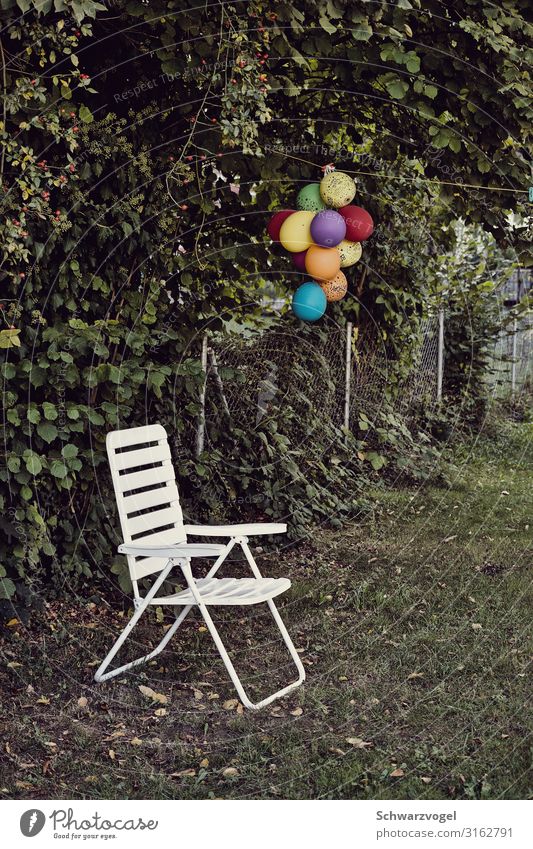 Happy Birthday (to you) Party Event Feasts & Celebrations Garden Balloon Plastic Sadness Gloomy Multicoloured Green White Emotions Moody Joy Together Loneliness