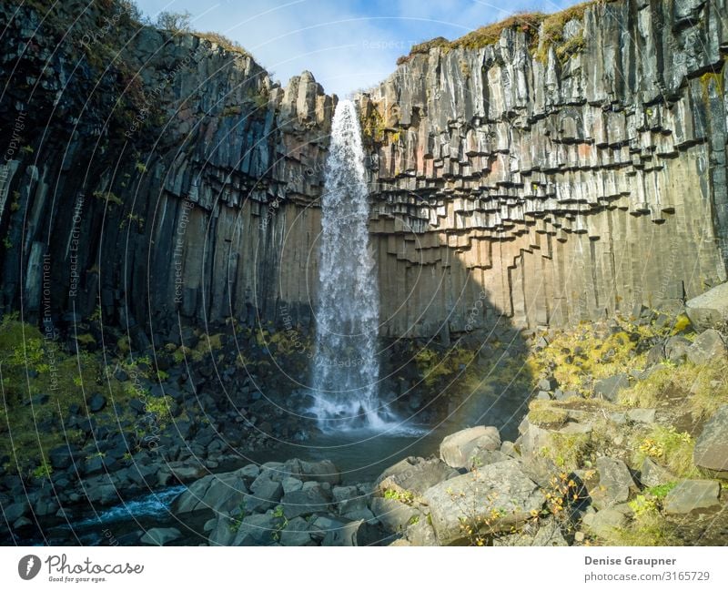 Svartifoss Waterfall in Skaftafell Iceland Vacation & Travel Tourism Trip Adventure Expedition Environment Nature Climate Climate change Weather