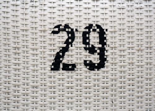 Pixelated Beach Baltic Sea Beach chair Reticular Digits and numbers 29 Plastic Firm Precision Colour photo Exterior shot Detail Pattern Structures and shapes