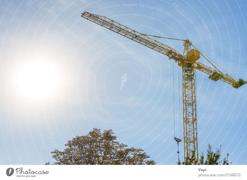 Building crane on construction site House building Work and employment Construction site Industry Tool Machinery Construction machinery Technology
