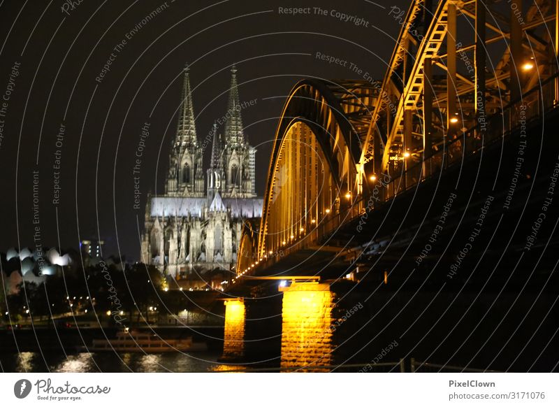 Cologne Cathedral Lifestyle Vacation & Travel Tourism Sightseeing City trip Living or residing Night life Art Town Downtown Skyline Church Building Architecture