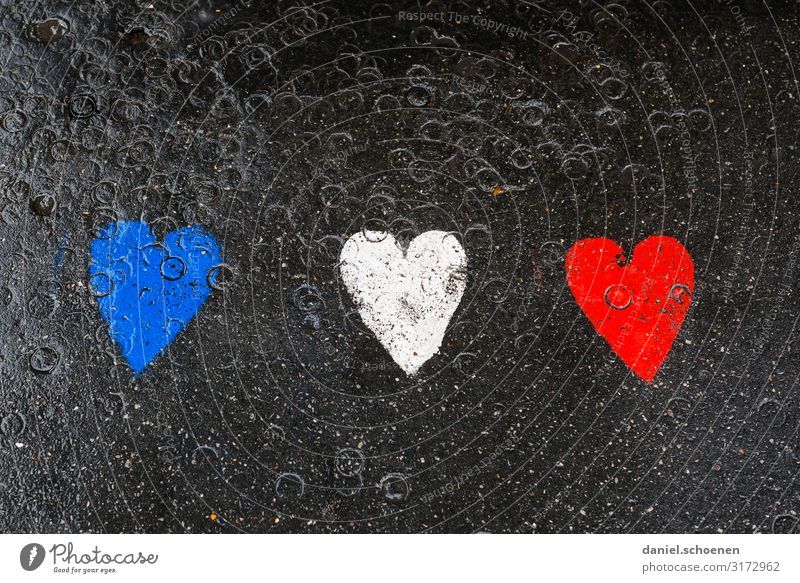 France (France) Vacation & Travel Art Sign Graffiti Heart Blue Red Black White Colour photo Detail Deserted Copy Space top Copy Space bottom