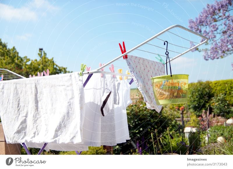 Laundry rack - rack dryer Clothes peg Environment Sky Clouds Spring Summer Climate Beautiful weather Garden House (Residential Structure) Terrace T-shirt