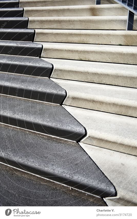 Zigzag | UT HH19 Stairs Stone Concrete Line Esthetic Sharp-edged Simple Elegant Cold Gray White Uniqueness Calm Yin and Yang Contrast Curved Climber
