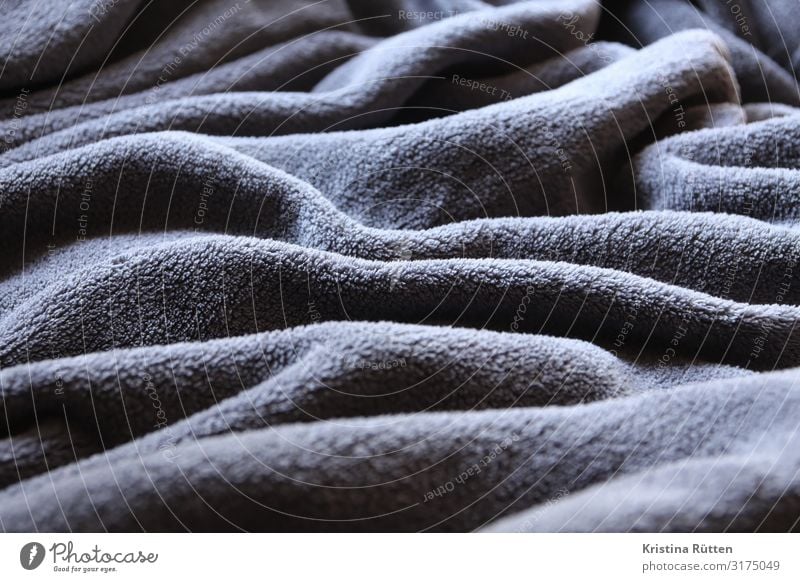 fabric landscape Waves Landscape Cloth Cuddly Soft Gray Comfortable blanket day cover crease Folds Anthracite structure Copy Space Textiles microfibre Material