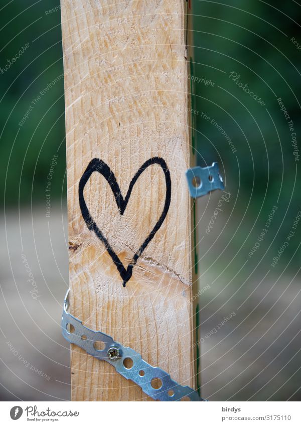 send positive signals Wooden board Metal Sign Heart String Authentic Free Friendliness Positive Yellow Black Joie de vivre (Vitality) Friendship Love