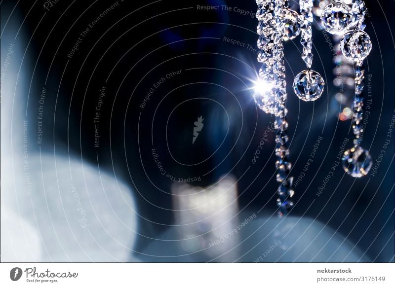 Sparkling Crystal Pendant on Bokeh Background Luxury Elegant Beautiful Decoration Jewellery Love crystal Diamond sparkle shine Hanging bead light Transparent