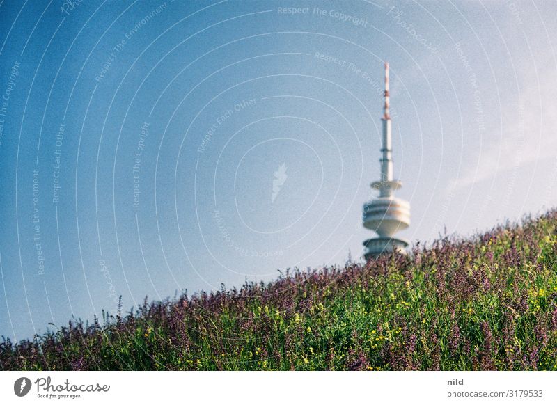 Olympic Park, Olympic Tower in Munich Television tower Architecture Exterior shot Colour photo Landmark Tourist Attraction Sky City Germany Manmade structures