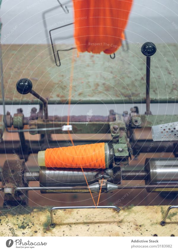 Machine reeling thread on spool Thread Spool machine Cotton Industry Factory Orange Production Material Cloth Equipment Clothing textile Spinning Tool Process