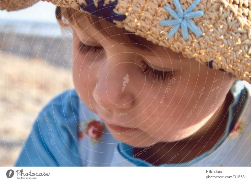 hat face Child Girl Vacation & Travel Beach Playing Sun To enjoy Dream Baltic Sea Hat