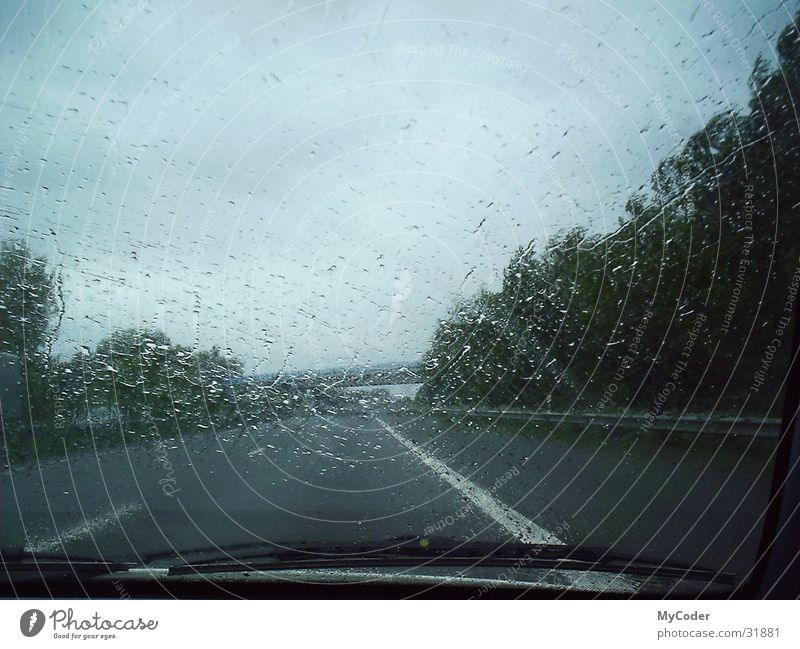A1 in the rain Highway Windscreen wiper Curb Rain Bridge Drops of water