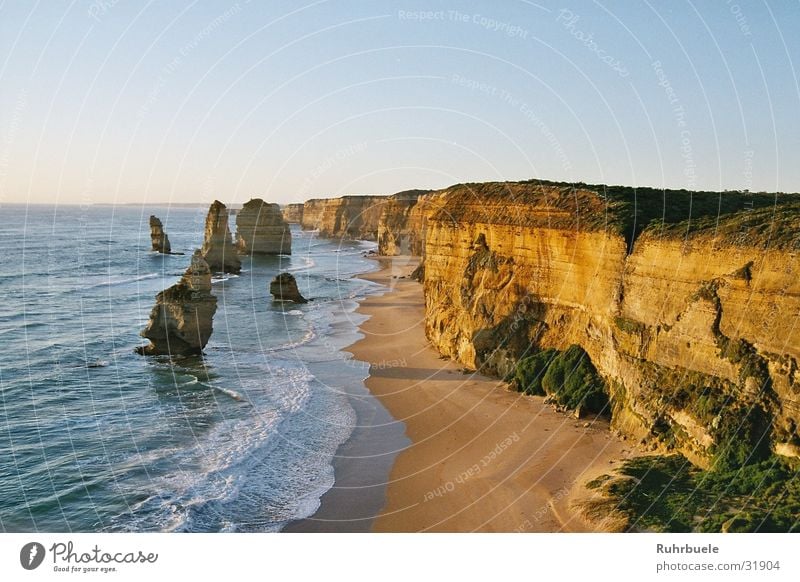 Twelve Apostles Ocean Coast Cliff Sunset Australia Rock Nature