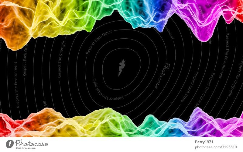 Acoustic waves in rainbow colors - Podcast Concept 3D Render Media industry Entertainment electronics High-tech Information Technology Clang sound waves