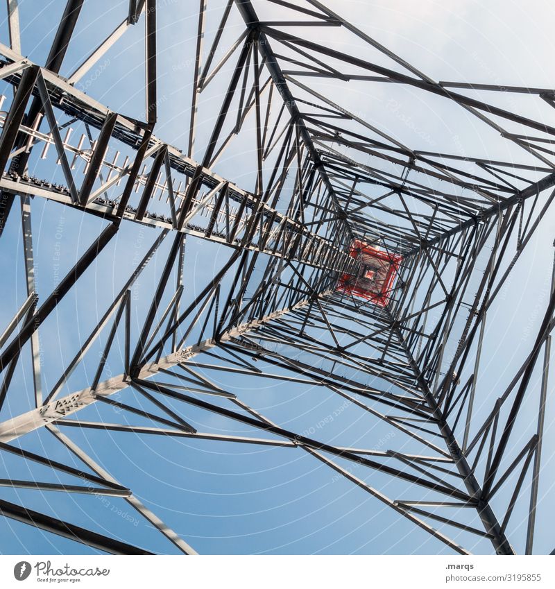 Energy Energy industry Technology Electricity pylon Cloudless sky Authentic Colour photo Exterior shot Deserted Isolated Image Neutral Background