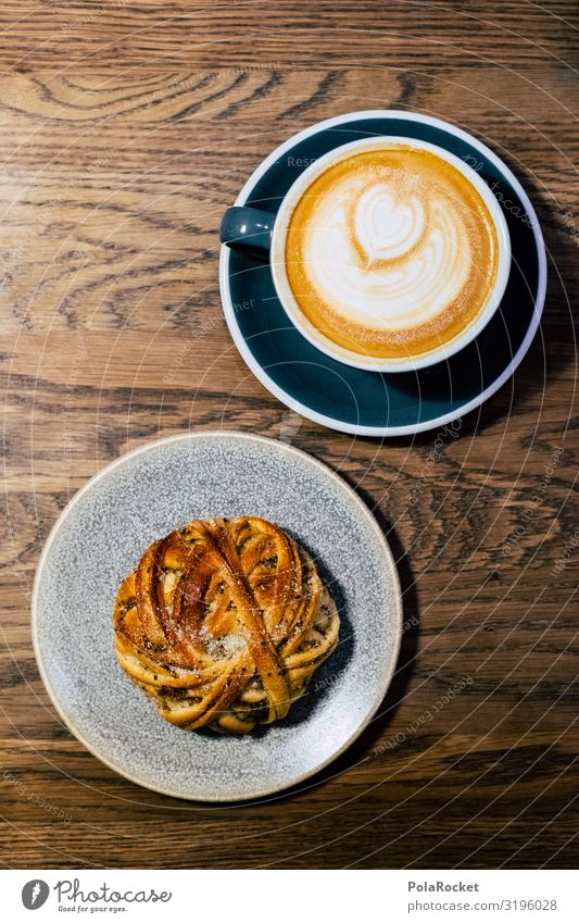 #S# FIKA To have a coffee Esthetic Coffee Coffee cup Cinnamon Heart To enjoy Wooden table Baked goods Perfect Milk Cappuccino Snail fika Sweden Morning