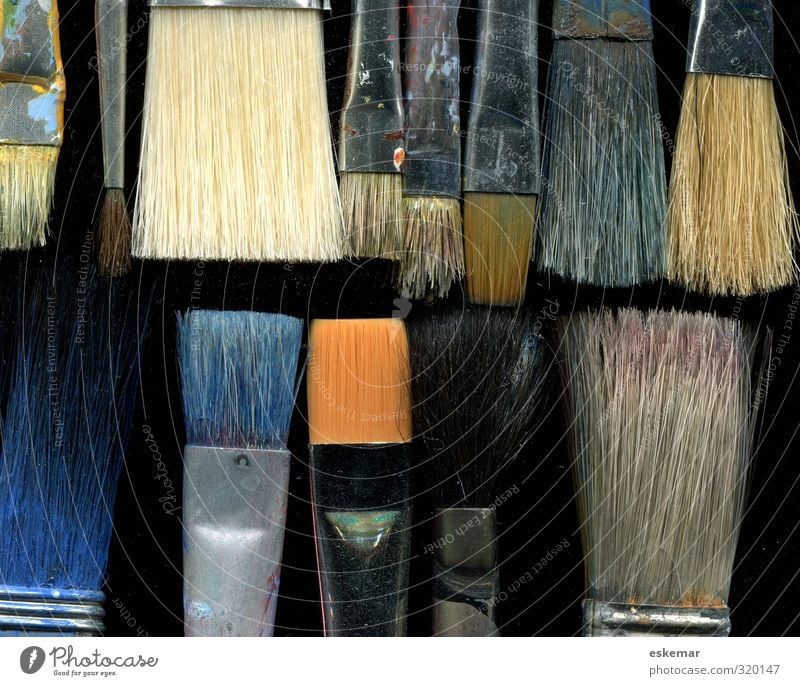 brush Art Culture painting Painting (action, artwork) Atelier Artist's werkstatt Paintbrush bristle brush Esthetic Authentic Near Many Black Design Idea