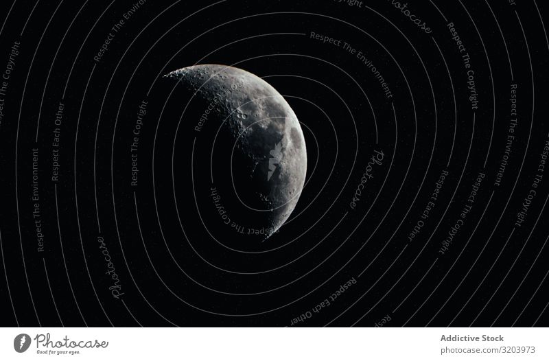 Shady moon in black sky Moon Half Night Dark Shadow Cover Sky Universe Nature Mystery Landscape phase Hide Peace Volcanic crater Astronomy Galaxy Gray lunar