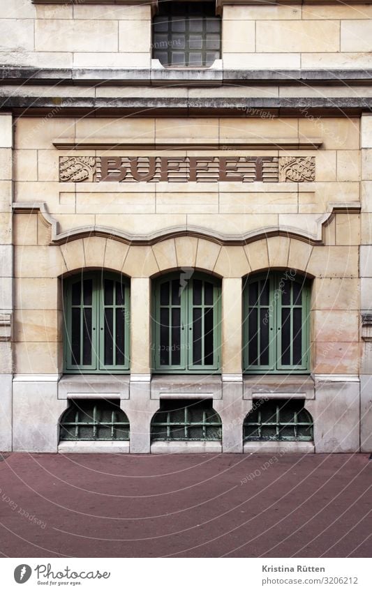 buffet Buffet Brunch Tourism Sightseeing Restaurant Gastronomy Rouen Deserted Train station Architecture Facade Window Characters Ornament Historic