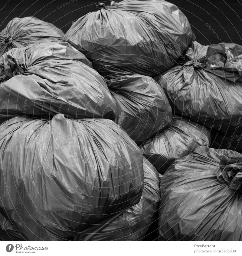 baggy Environment Climate Climate change Gray Black Arrangement Environmental pollution Environmental protection Trash Garbage bag Waste management