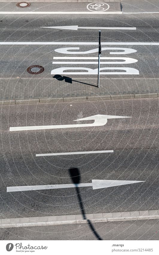 Road markings Lane markings Street Road traffic Arrow Bus Typography Line Bird's-eye view cycle path Arrangement