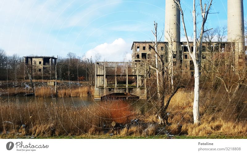 Old power plant II Environment Nature Plant Elements Earth Water Sky Clouds Winter Beautiful weather Tree Grass House (Residential Structure) Industrial plant