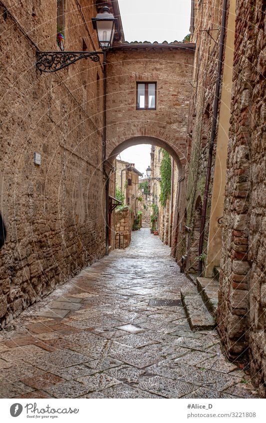 Alley in Volterra Tuscany Italy Vacation & Travel Europe Village Small Town Old town Deserted House (Residential Structure) Wall (barrier) Wall (building)