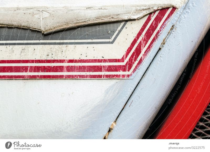 Worn commercial vehicle Utility vehicle Stripe Red White Black Scratch mark Style worn-out Dirty Metal Background picture Plastic Pattern Abstract Design