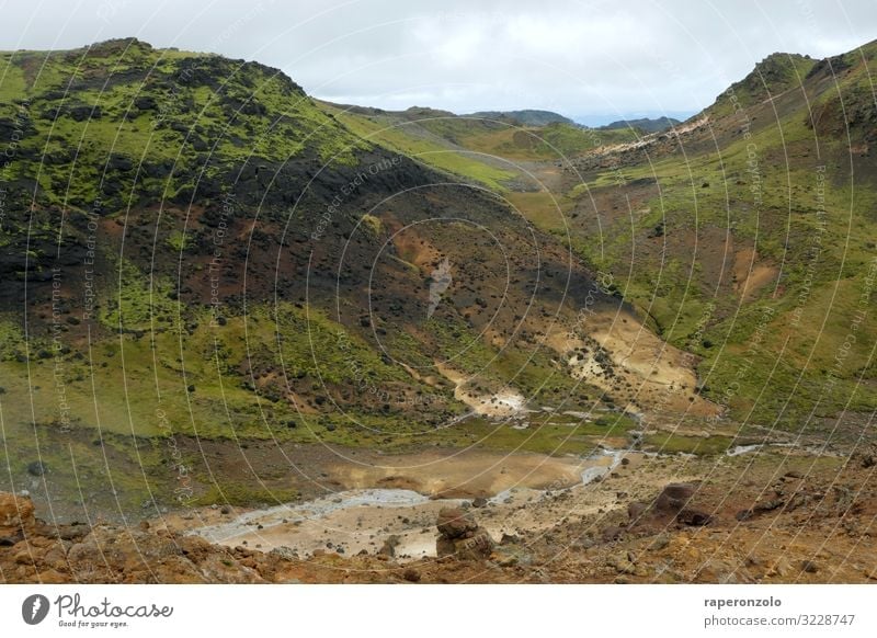 Geothermally active area near Krysuvik, Iceland geothermal energy Seltun global geopark Europe National Park Landscape Environmental protection Energy industry