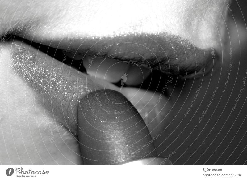 Lips #3 Black & white photo Close-up Beautiful Cosmetics Lipstick Night life Feminine Woman Adults Youth (Young adults) Teeth 1 Human being 18 - 30 years