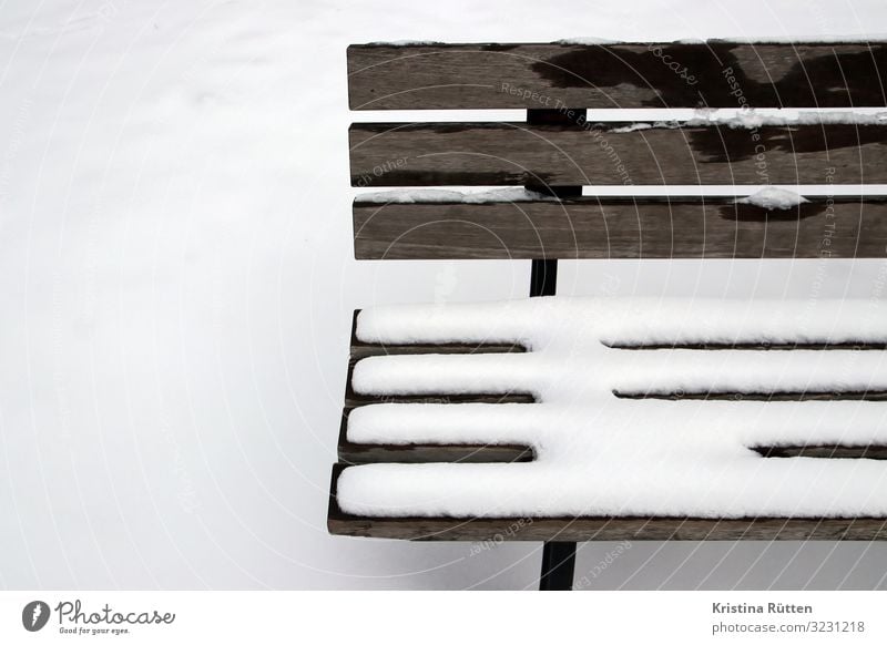 snow bench Snow Winter Climate Weather Deserted Sit Cold Snowfall Snow layer Park bench Wooden bench Exterior shot Winter's day Pattern Frost All-weather
