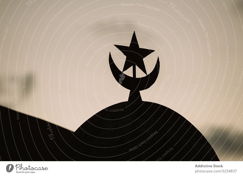 Star and crescent symbol on dome star muslim gambia silhouette traditional decor islam religion moon culture faith spiritual belief memorial monument historic